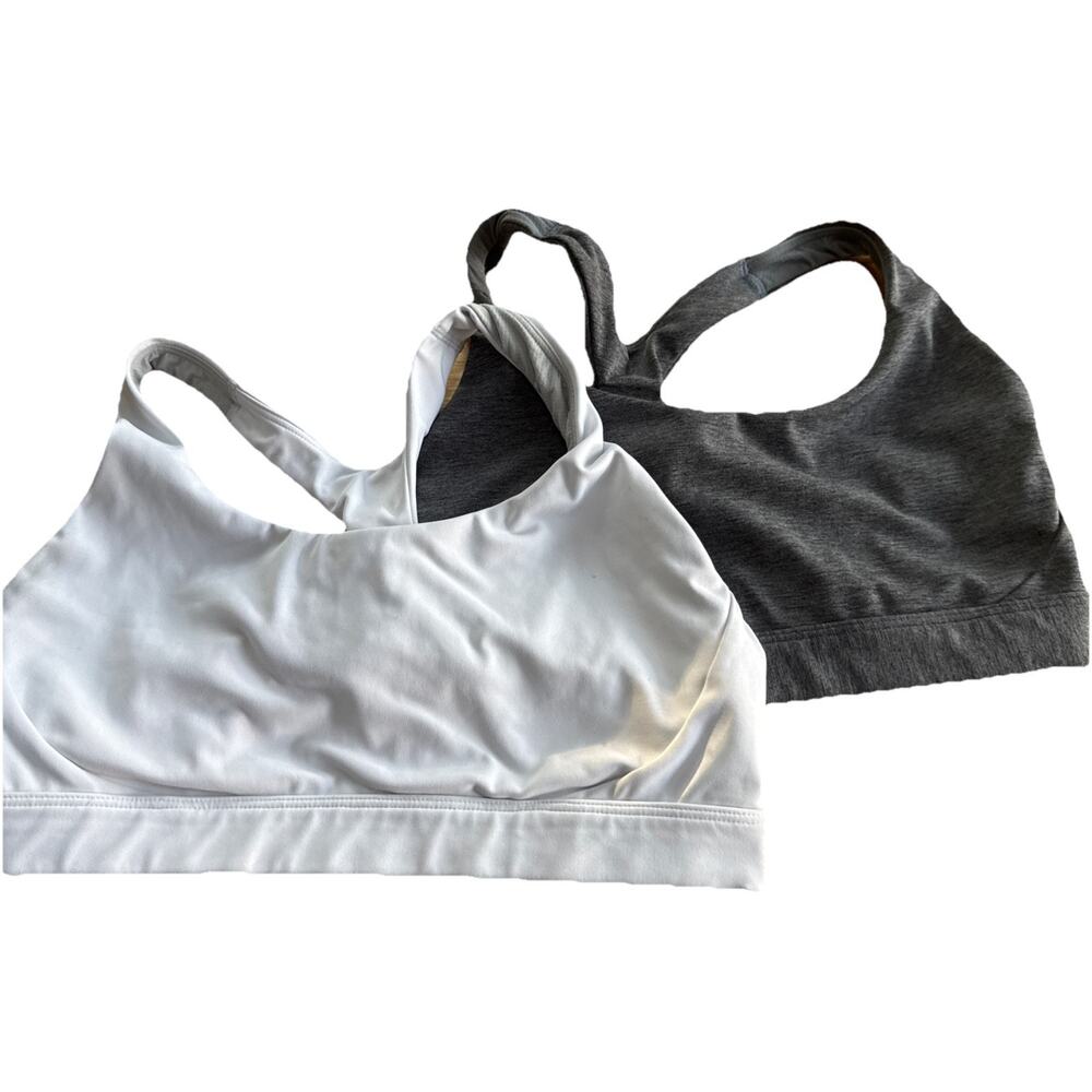 Athleta 2 Lot White And Gray Sports Bra Size S Missing Tag See Measurements